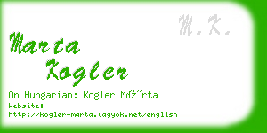 marta kogler business card